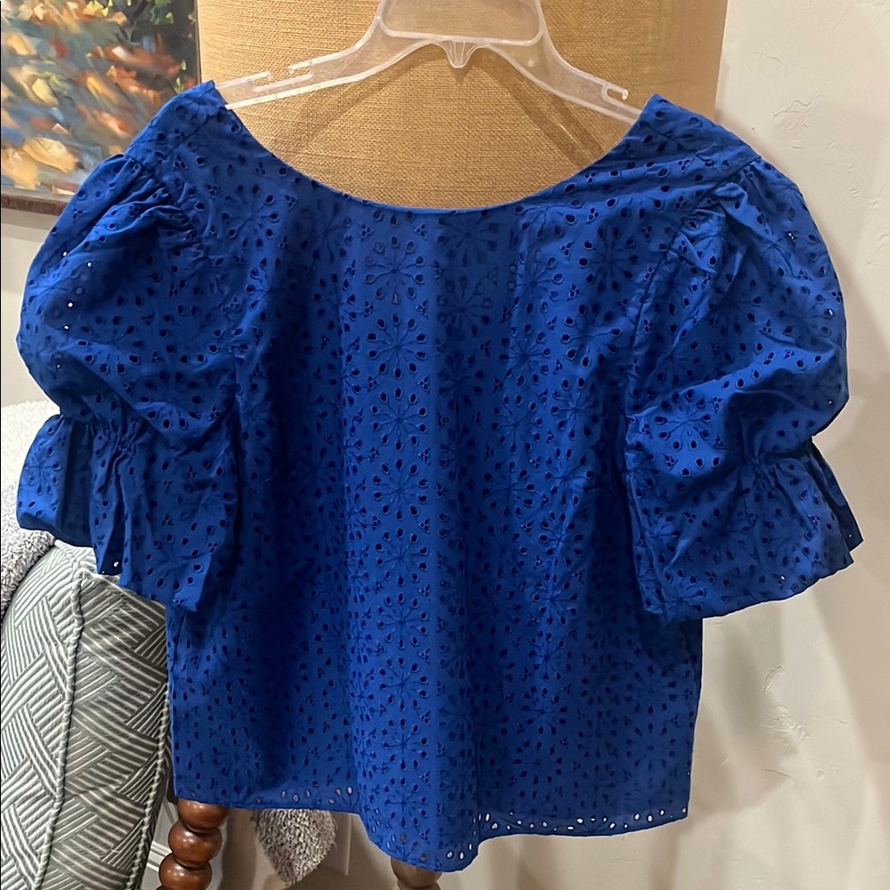 Lilly Pulitzer Royal Blue Eyelet Blouse